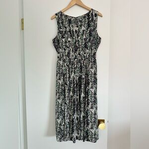 Tracy Reese Black and Green Patterned Maxi Dress